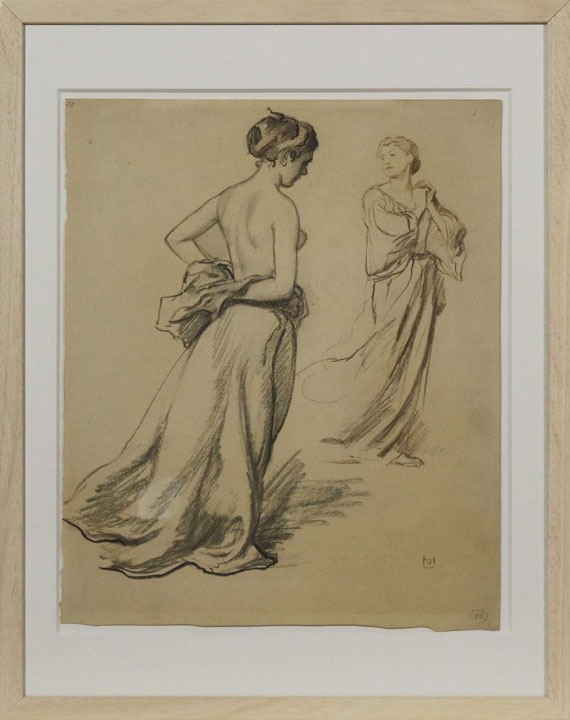 Ludwig von Hofmann - Stehende Frauen mit Gewandstudien - Image du cadre