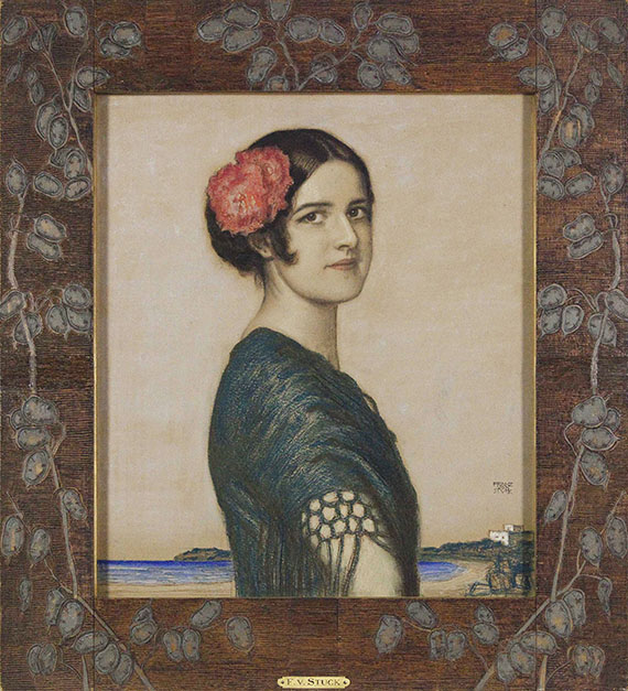 Franz von Stuck - Tochter Mary als Spanierin - Image du cadre