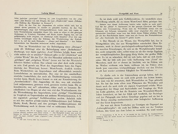 Ludwig Wittgenstein - Hänsel, L., Wertgefühl u. Wert. Eigh. Korrekturexemplar von Wittgenstein. 1949 - Autre image