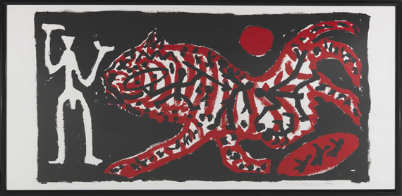 A. R. Penck (d.i. Ralf Winkler) - Tiger und Jäger - Image du cadre