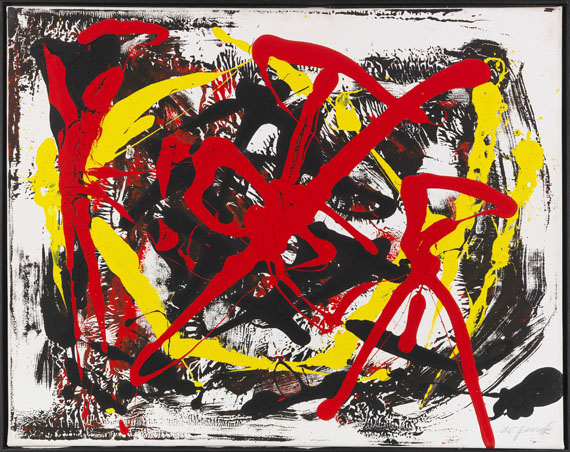 A. R. Penck (d.i. Ralf Winkler) - Ohne Titel (Aus der Serie: Pentagon) - Image du cadre