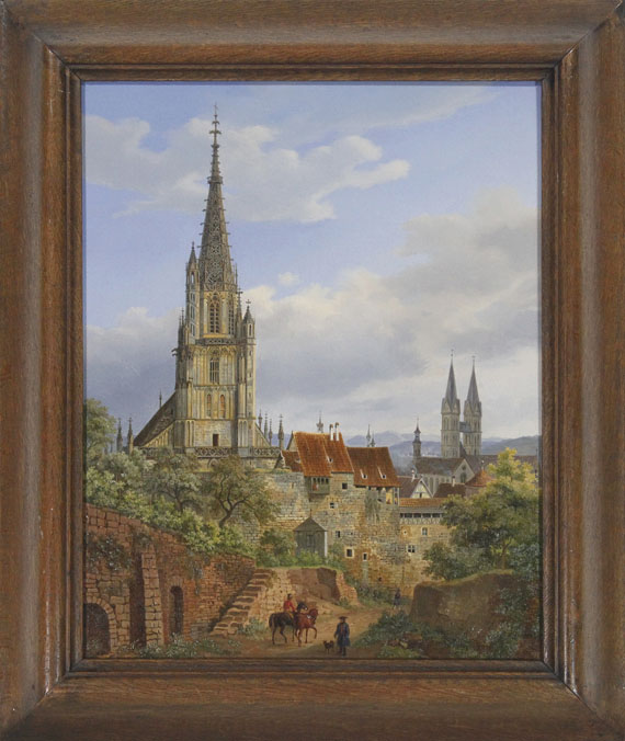 Heinrich Adam - Blick auf Esslingen am Neckar - Image du cadre