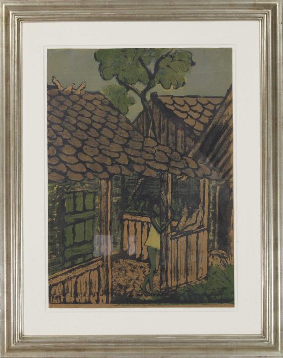 Otto Mueller - Zwei Zigeunerkinder vor der Hütte - Image du cadre