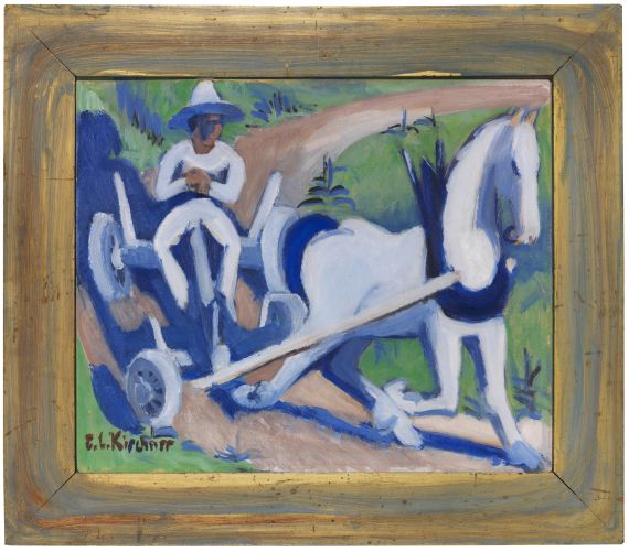 Ernst Ludwig Kirchner - Bauernwagen mit Pferd - Image du cadre