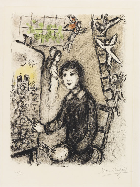 Marc Chagall - Le peintre devant le tableau