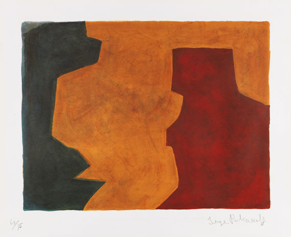 Serge Poliakoff - Komposition in Grün, Orange und Burgunderrot