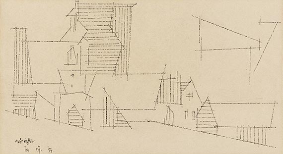 Lyonel Feininger - Village Houses and Church