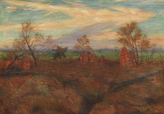 Otto Modersohn - Spätherbst im Quelkhorner Moor / Gespenstischer Abend