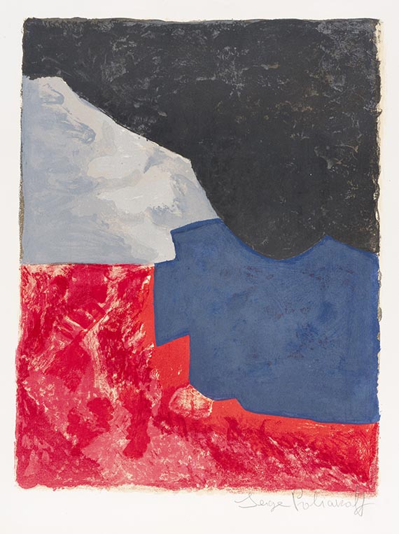 Serge Poliakoff - Komposition in Rot, Grau und Schwarz