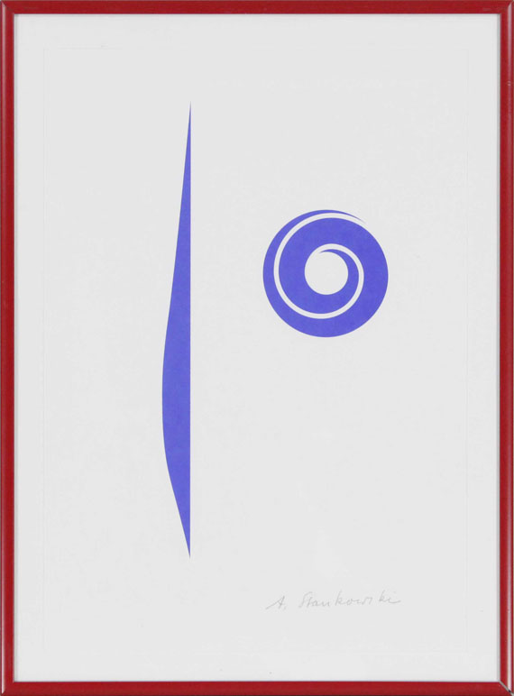 Anton Stankowski - Abstrakt Blau (Spirale blau) - Image du cadre