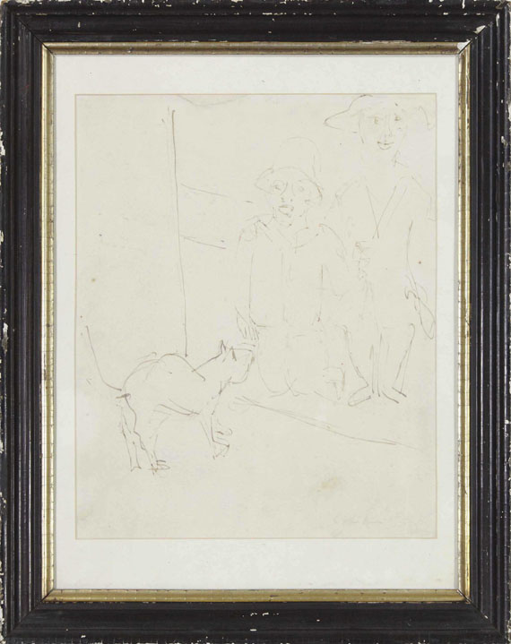 Ernst Ludwig Kirchner - Zwei Kinder mit Katze - Image du cadre