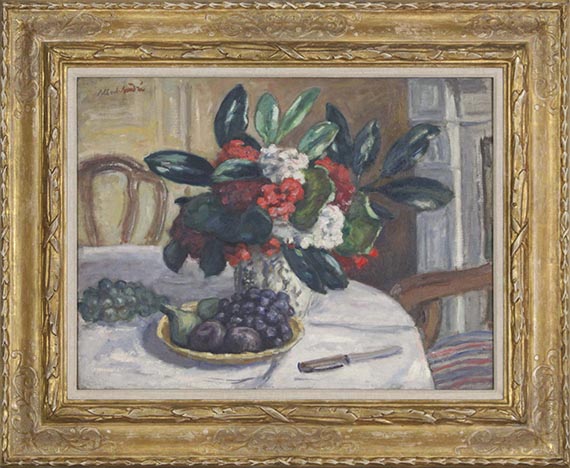 Albert André - Fleurs et fruits sur une table - Image du cadre
