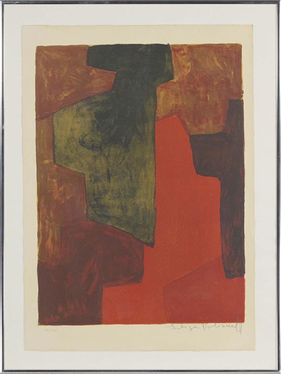 Serge Poliakoff - Komposition in Orange und Grün - Image du cadre