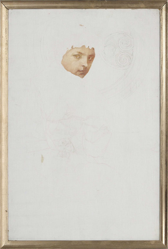 Alphonse Mucha - Unvollendetes Frauenporträt - Image du cadre