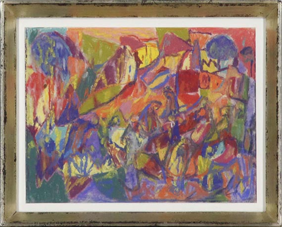 Adolf Hölzel - Komposition mit Landschaft und Figurengruppe - Image du cadre