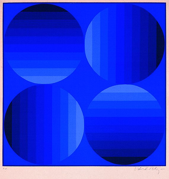 Victor Vasarely - Komposition Blau