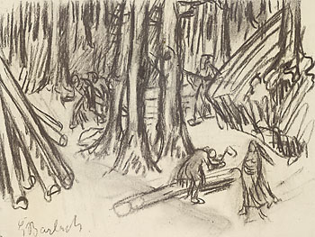 Ernst Barlach - Holzfäller im Wald