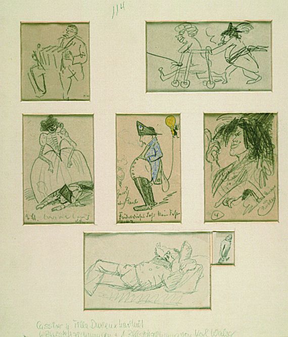 Karl Walser - Karikaturen von Tilla Durieux und Cassirer