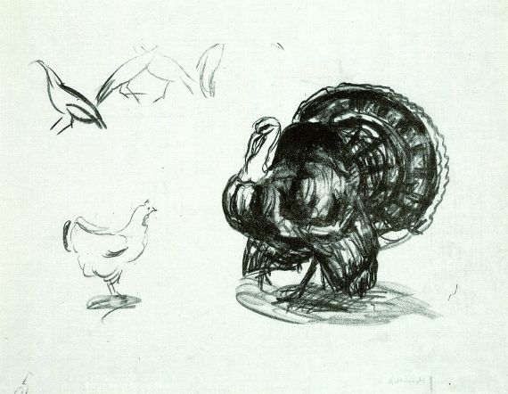 Edvard Munch - Turkey, Hens and Peacocks