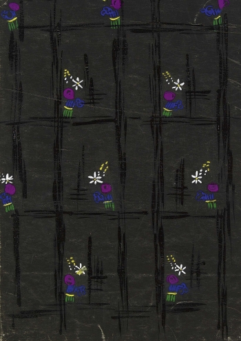 Raoul Dufy - Petites Groupes florales sur Fond Noir