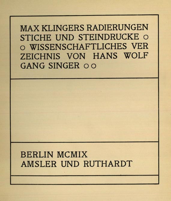 Max Klinger - 3 Werke. 1909