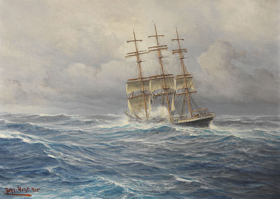 Johannes Holst - Vollschiff "Pinnas" auf schwerer See