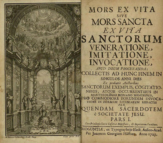 Mors ex vita - Sanctorum, 1723. Tl I + 1 Beigabe