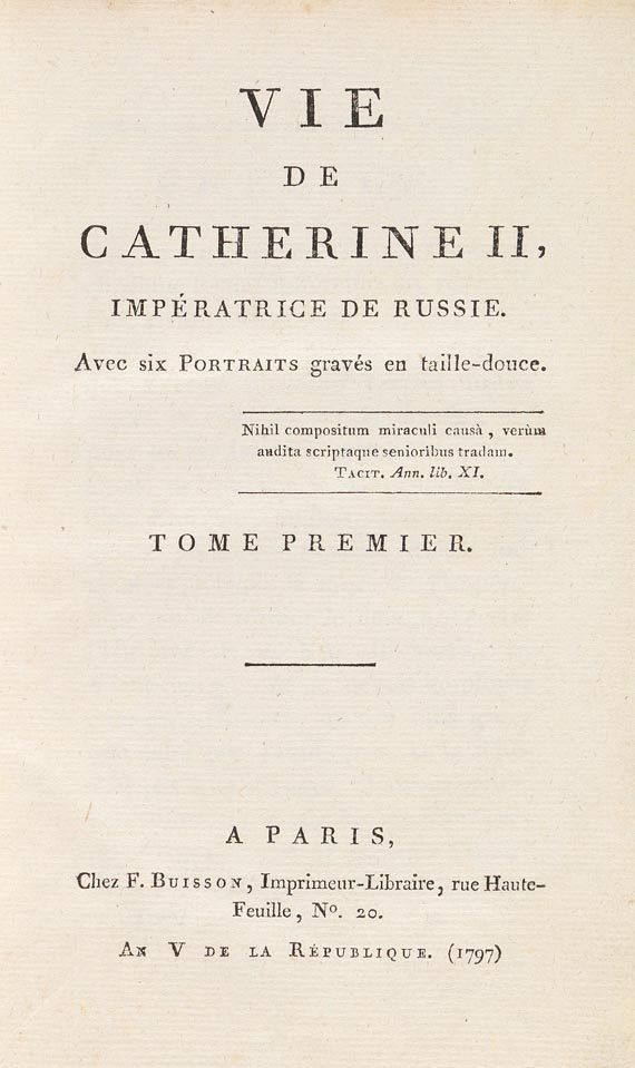 Jean Henri de Castéra - Vie de Catherine II. 2 Bde. 1797 - Autre image