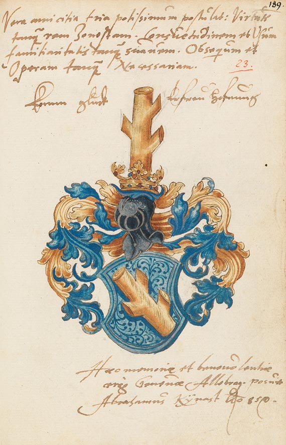  Album amicorum - Stammbuch des Johann Speimann. 1585. - Autre image
