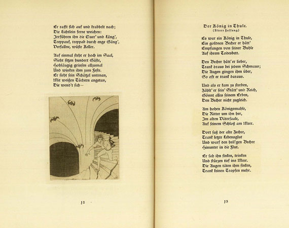 Rolf Schott - Goethe, J. W. von, Balladen und Romanzen, 2 Tle, HPgt. und Lwd.