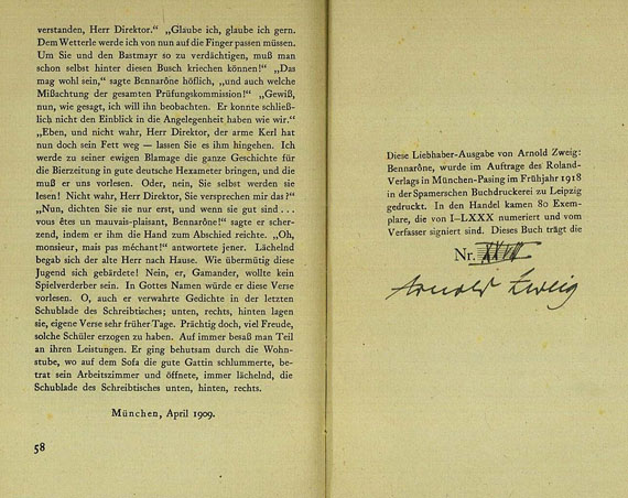 Arnold Zweig - Bennarone, 1918.