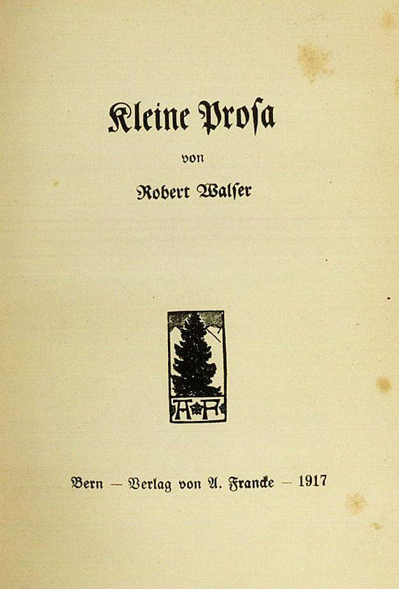 Robert Walser - Poetenleben, 1918 + Jakob. v. Gunten (1909) + Kleine Prosa (1917). Zus. 3 Tle. - Autre image