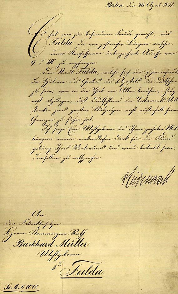 Otto Fürst von Bismarck - Brief m. U. (19) - Autre image
