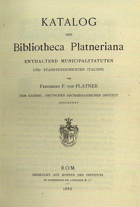   - Bibliotheca Platneria. 1886