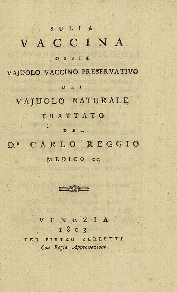Carlo Reggio - Sulla Vaccina 1803