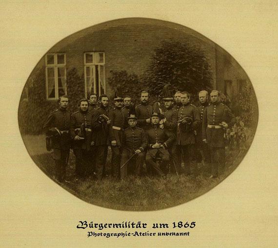   - 3 Fotos, Hamburger Bürgermilitär. um 1860-65