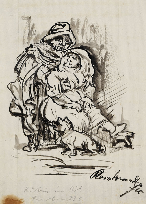 Alfred Kubin - Altes Paar (nach Rembrandt)