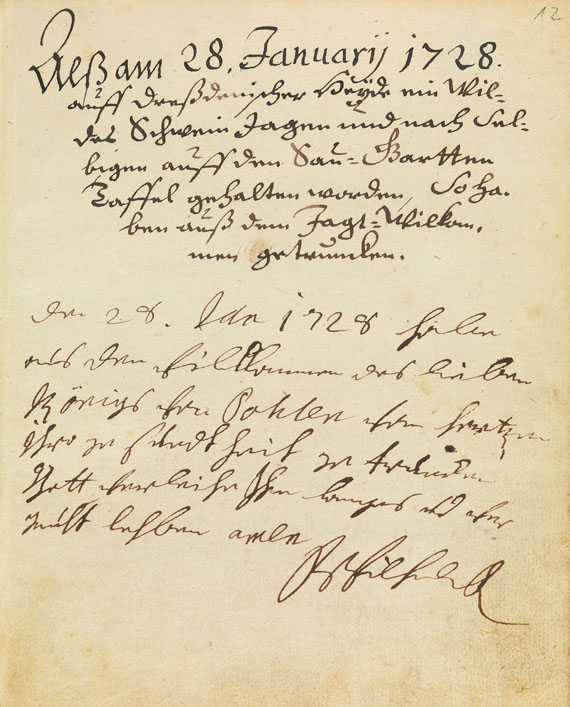  August II. v. Polen (d. Starke - Gästebuch des Weinguts Hoflößnitz/Einschreibebuch Jagt-Willkommen. 2 Bde. 1694-1728. - Autre image