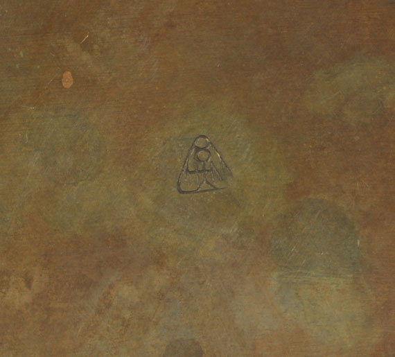 Richard Scheibe - Dose. Auf dem Deckel figürliches Relief "Mann mit Äskulapstab" - Autre image