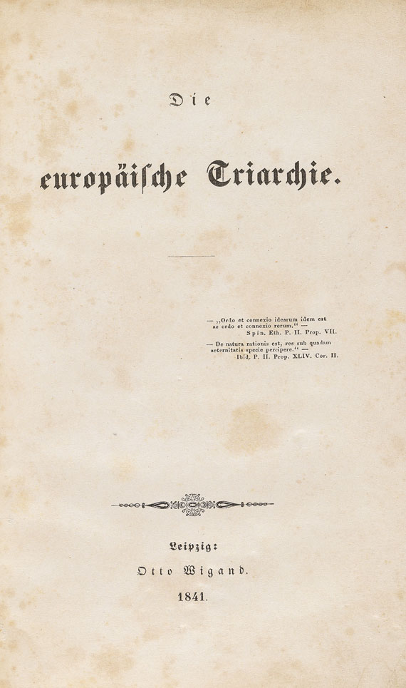 Moses Hess - Die europäische Triarchie. 1841. - Autre image