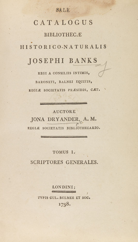 Jonas Dryander - Catalogus bibliothecae historico-naturalis. 1796-1800. 5 Bde.. - Autre image