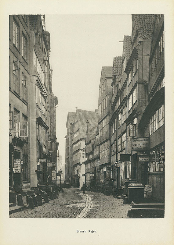 Hamburg-Ansichten - Zollanschluss. 2 Bde. - Dabei: Hamburger Ansichten und Straßen. Zus. 4 Bde. 1883 bis ca. 1900.