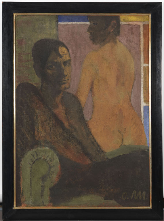 Otto Mueller - Selbstbildnis mit Rückenakt (im Hintergrund Elfriede Timm) - Image du cadre