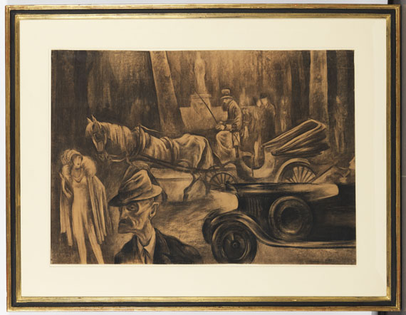 Albert Birkle - Nachts in der Siegesallee in Berlin - Image du cadre