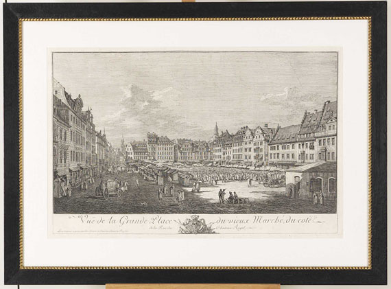 Bernardo Bellotto gen. Canaletto - Der Altmarkt in Dresden (Vue de la Grande Place du vieux Marché, du cote de la Rue du Chateau Royal) - Image du cadre