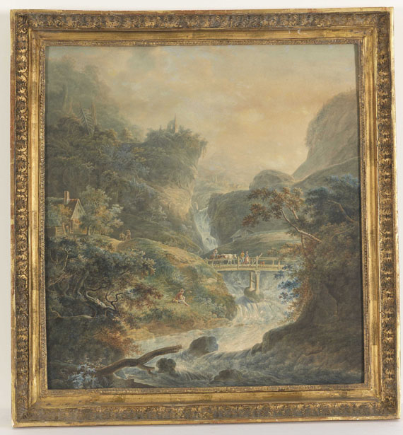 Peter Birmann - Landschaft mit reißendem Bach im Juragebirge - Image du cadre