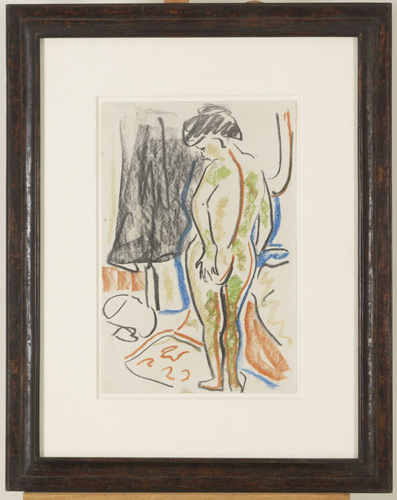 Ernst Ludwig Kirchner - Stehender weiblicher Akt - Image du cadre