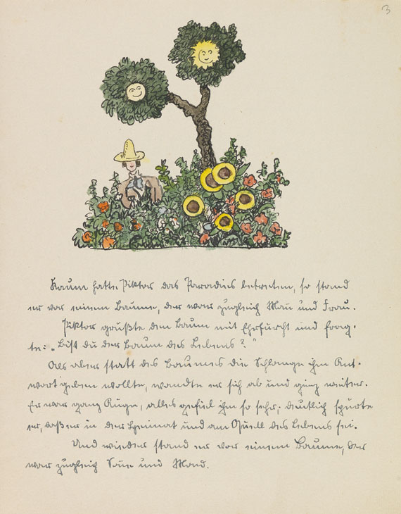 Hermann Hesse - Piktors Verwandlungen. Orig.-Manuskript mit Aquarellen. 1934. Dabei: Brief an Schadow. - Autre image