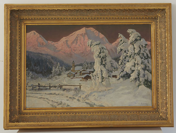 Alois Arnegger - Stubaitaler Alpen (Verschneites Gebirgsdorf) - Image du cadre