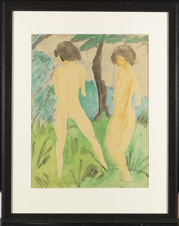 Otto Mueller - Zwei weibliche Akte in Landschaft - Image du cadre
